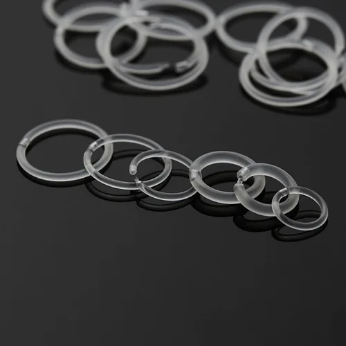 Vista 8 de Aretes de aro de plástico unisex de calibre 16, antialérgicos, anillos de nariz transparentes, con hebilla, para orejas sensibles y piel