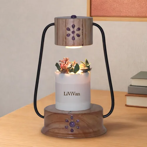 Vista 8 de Lámpara de escritorio con incrustaciones de cristal de cuarzo hecha a mano, lámpara de mesa moderna, lámpara de noche industrial rústica