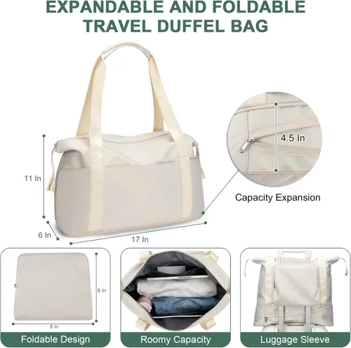 Vista 5 de RDTGO Mochila de viaje para mujer, bolsa de viaje para artículos personales para laptop de 17 pulgadas, mochila de mano aprobada por vuelo, mochila