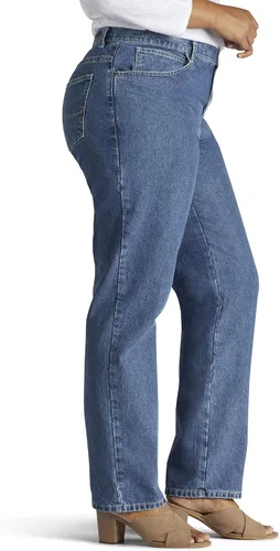 Vista 3 de Lee Women's Plus Size Relaxed Fit All Cotton Straight Leg Jean