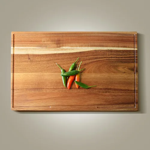 Vista 7 de Tabla de cortar de madera de acacia para cocina, 15.7 x 10.2 pulgadas (extra gruesa de 1.6 pulgadas) Tabla de cortar de madera para carne, queso