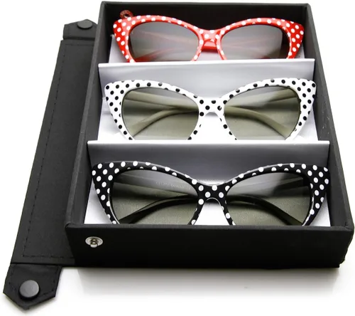 Vista 5 de zeroUV - Women's Retro Polka Dot Oversize Cat Eye Sunglasses 54mm