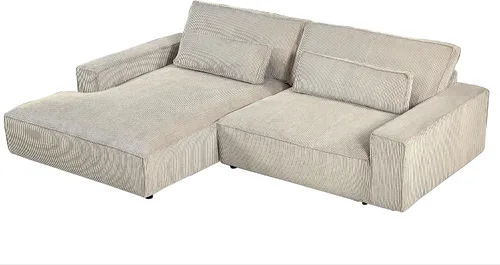 Vista 8 de Container Furniture Direct Luxe - Sofá modular de dos piezas de gran tamaño para sala de estar, sofá en forma de L con diván, tapizado con tela