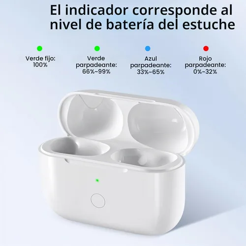 Vista 6 de Funda de carga inalámbrica de repuesto compatible con AirPod Pro de 1ª y 2ª generación, funda de cargador Air Pod Pro 1 2 con botón