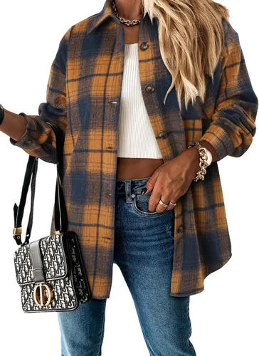 Vista 94 de ZOLUCKY Chaqueta de manga larga con botones para mujer, talla grande, blusas