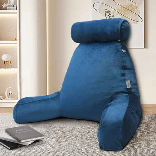 Vista 12 de Almohada de lectura para adultos sentados en la cama, respaldo Negro