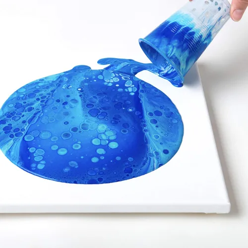 Vista 5 de Floetrol para kit de vertido de pintura acrílica, aditivo medio Flotrol para verter acrílico, 16 pinturas acrílicas para verter, 20 varillas