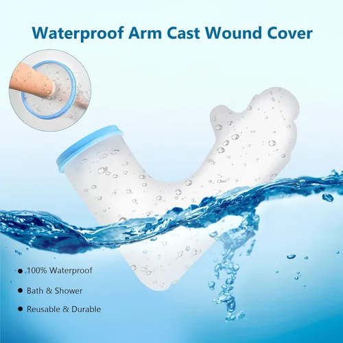 Vista 2 de Funda impermeable para brazo de ducha, protector de brazo completo para adolescentes, funda de ducha para bolsa de brazo para ducha, funda de brazo