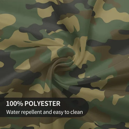 Vista 6 de Mantel redondo de camuflaje militar de 60 pulgadas, impermeable, poliéster, verde militar, camuflaje, mantel decorativo para vacaciones, cocina