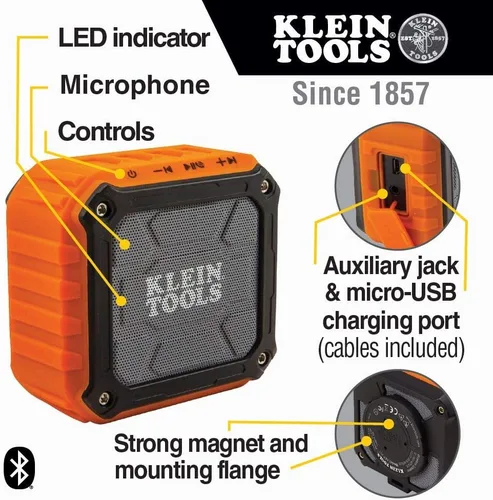 Vista 6 de Klein Tools Ventilador personal con opciones de montaje (PJSFM1) y altavoz Bluetooth (AEPJS1)