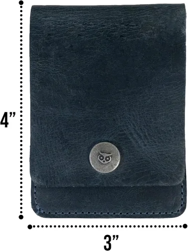 Vista 13 de Hide & Drink, Cartera vertical con bolsillo frontal con ranura para tarjetas, almacenamiento compacto para billetes, tarjetero, cuero de grano