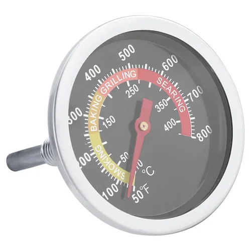 Vista 4 de Medidor de temperatura para parrilla, termómetro de horno de metal de 50 800 ℉ de acero inoxidable para barbacoa, termómetro de temperatura
