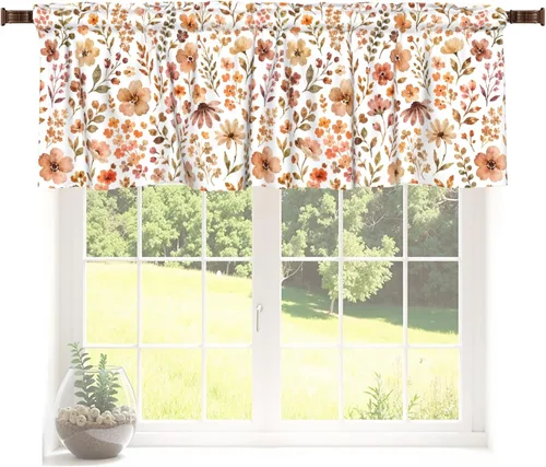 Vista 72 de Cenefa de estrella del oeste de Texas para ventana, rústica, granja, granero, cocina, cenefa de ventana rural vintage con bolsillo para barra