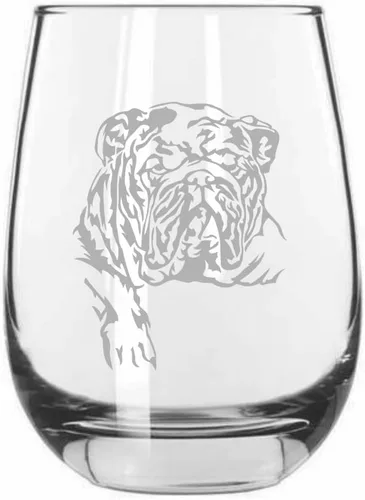 Vista 113 de Shar Pei (chino) - Vaso de vino sin tallo grabado para perro, 15.25 onzas