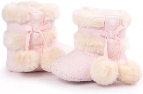 Vista 5 de Botas Estamico de invierno con lazo de nieve de felpa para niña