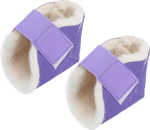 Vista 8 de 2 protectores de talón para úlceras por presión, almohadillas de talón de piel de oveja, almohadillas suaves para pies, almohadillas ajustables