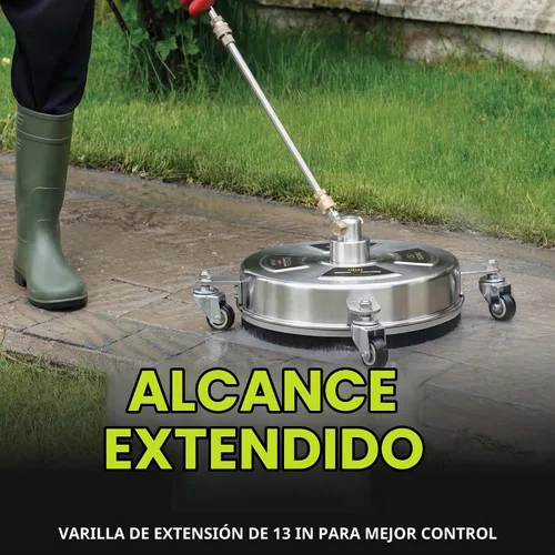 Vista 7 de Sun Joe SPX-SC14 - Limpiador universal de superficie de hidrolavadora de 14 pulgadas con 4 ruedas, acero inoxidable, 1/4 de pulgada, resistente