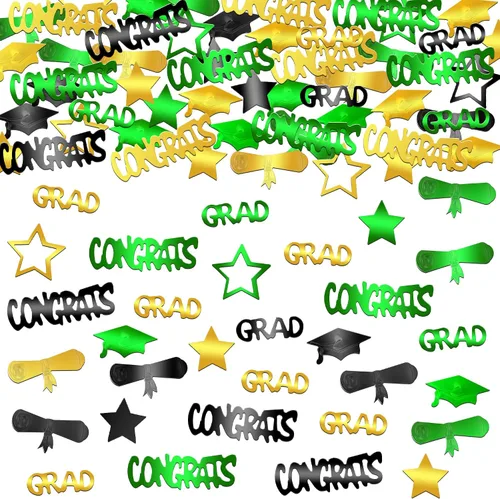 Vista 30 de KatchOn, Confeti de graduación negro brillante 2025 – Paquete de 500 Confeti de graduación 2025 decoraciones Decoraciones de graduación 2025