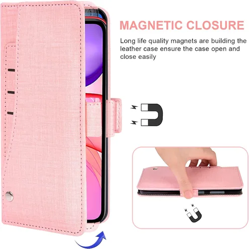 Vista 4 de Asuwish Compatible con iPhone 12 Mini 5.4 Funda tipo cartera de vidrio templado y tapa abatible, accesorios para teléfono celular, fundas