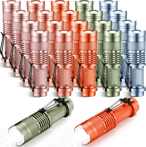 Vista 11 de Fumete 20 Piezas Linterna LED Mini 3 Modos Antorcha Táctica Pequeña Resistente al Agua Linterna de Bolsillo con Enfoque Ajustable Linterna Tipo