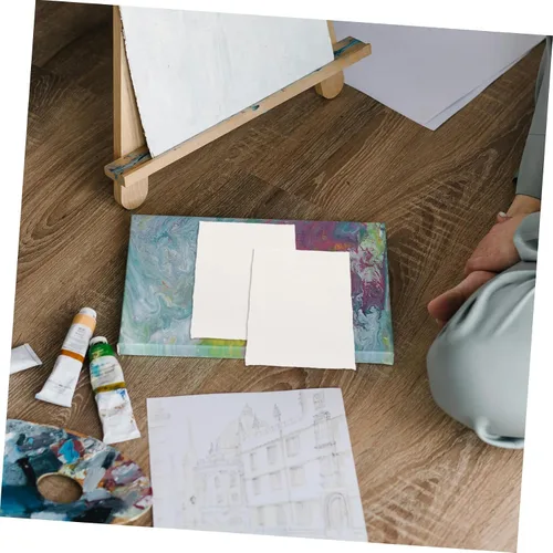 Vista 6 de Veemoon 20 hojas de papel de acuarela de algodón con borde deckled, papel texturizado hecho a mano para pintar, manualidades, invitaciones