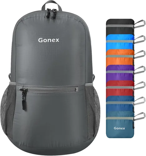 Vista 11 de Gonex Mochila Ultraligera Plegable de 20L, Práctica, Plegable para Camping, Viajes al Aire Libre, Ciclismo, Mochila Escolar