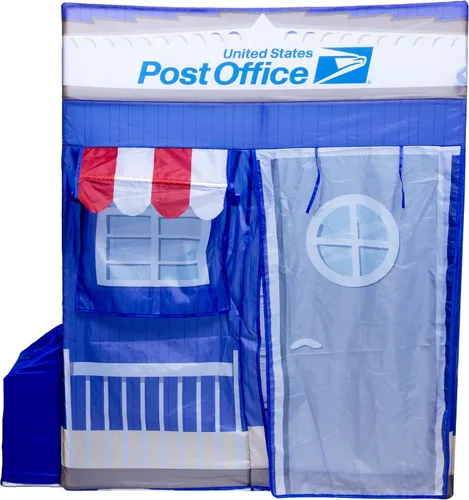 Vista 9 de Kid Trax USPS - Tienda de campaña desplegable Cape Cod Pretend de oficina de correos, juguetes para niños, carpas interiores para niños, juguetes