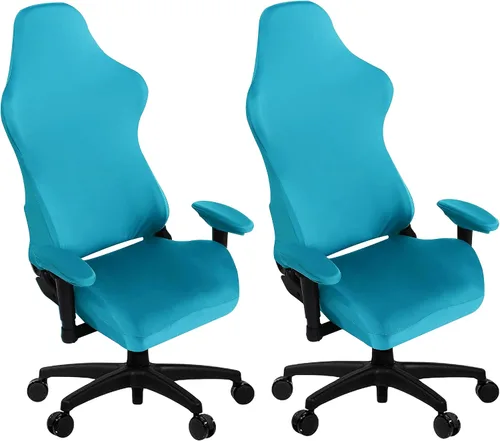 Vista 7 de SARAFLORA - Fundas elásticas para silla de computadora para sillón, silla giratoria, silla de juego, silla de computadora (negro, extragrande)
