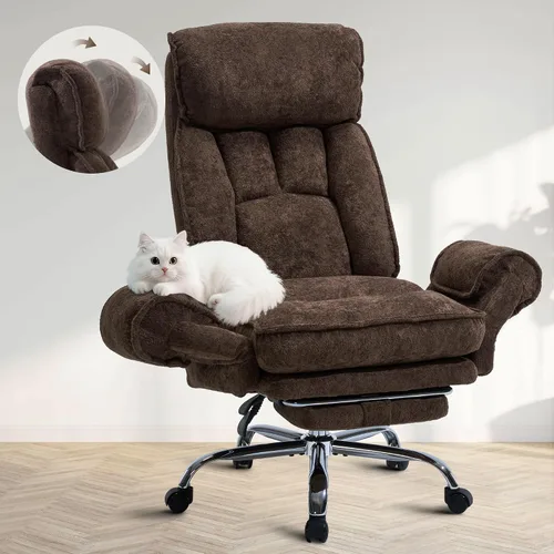 Vista 7 de Silla de oficina entrecruzada, silla de computadora de escritorio Cloud con reposabrazos y reposacabezas ajustables de 5 posiciones para mascotas