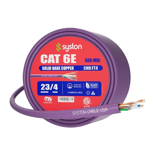 Vista 27 de Cable de Internet Ethernet Cat6e – 10 pies, 600 MHz 23AWG de alambre de cobre sólido desnudo apto para exteriores/interiores, sin extremos de 10