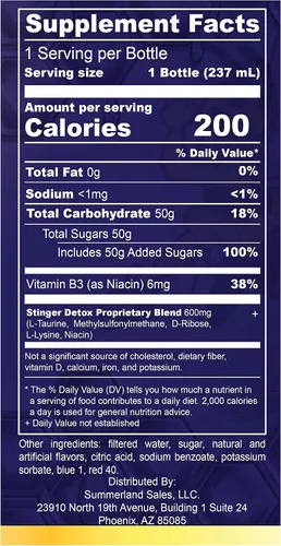 Vista 4 de Stinger Detox Buzz - Bebida extra fuerte 5X, sabor a uva, 8 onzas líquidas, paquete de 2