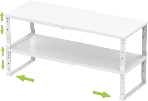 Vista 7 de Jojocross Organizador de especias apilable expandible para armario de cocina, estante de mostrador ajustable, encimera, despensa, armario, baño