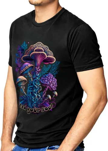 Vista 2 de Camiseta de gamuza con estampado de hongos - Hermosa camiseta - Camiseta estampada de gamuza