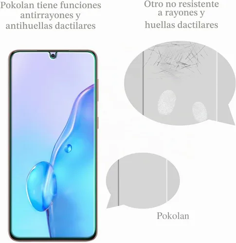 Vista 8 de Pokolan Paquete de 3 protectores de pantalla para Samsung Galaxy S21 Plus Transparente