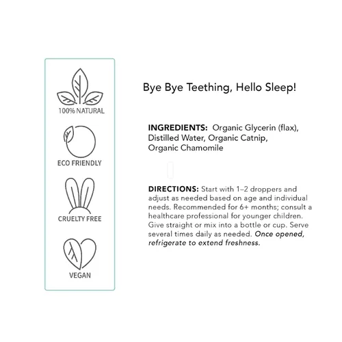 Vista 3 de Tintura natural para dentición Bye Bye Teething Hello SLEEP! de BALM! Baby 2 oz, individual