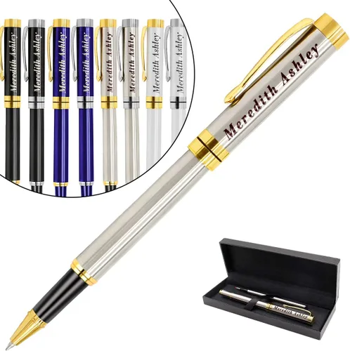 Vista 18 de Aolun Bolígrafos personalizados, bolígrafo grabado personalizado, perfecto para cumpleaños, negocios, fiestas con nombre, eslogan o logotipo, tinta