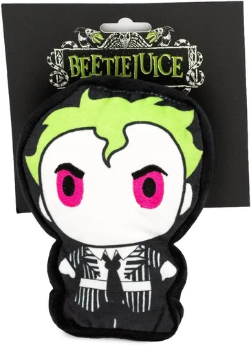 Vista 4 de Buckle-Down Juguete para perros, terror, chirriador de felpa Chibi Beetlejuice pose de pie, DTPT-WMVL