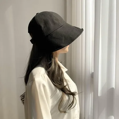 Vista 4 de VIEWLAP Sombrero de lino de ala ancha con velcro ajustable para viajes, playa, protección UV para mujeres y niñas