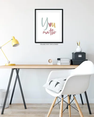 Vista 8 de Govivo Psicólogo escolar, decoración de oficina de asesoramiento, decoración de pared con texto en inglés "You Matter Mental" (You Matter Mental)