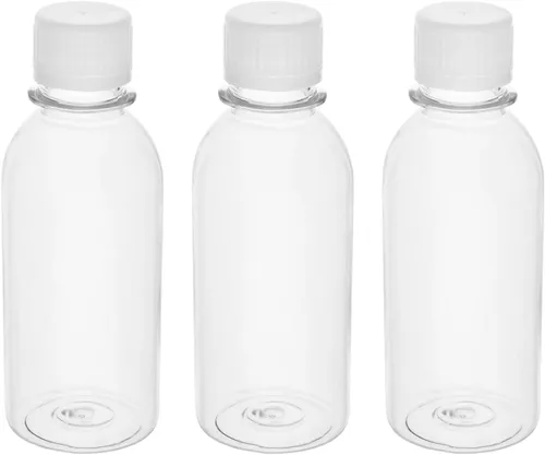 Vista 6 de Aicosineg 20 recipientes de plástico de 5.1 fl oz, botella de reactivo químico de laboratorio, botella de almacenamiento de boca pequeña de 5.07 5.1