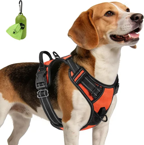 Vista 14 de Joytale Arnés sin tirones para perros pequeños, chaleco reflectante para mascotas con clip frontal, arnés acolchado suave ajustable con asa de fácil