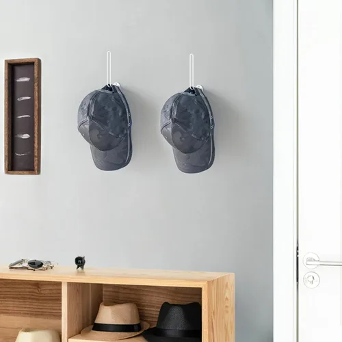 Vista 2 de Mkono Organizador de sombreros para gorras de béisbol, juego de 2 soportes de pared para sombreros de 5 pulgadas, ahorro de espacio con capacidad