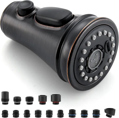 Vista 13 de Reemplazo de cabezal rociador de grifo de cocina, cabezal rociador extraíble con 15 adaptadores, cabezal de grifo de fregadero de cocina de 3