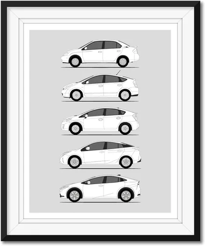 Vista 8 de Idea Network Póster hecho a mano compatible con Toyota Corolla Print Wall Art Decoración hecha a mano del Corolla Sprinter Generations History