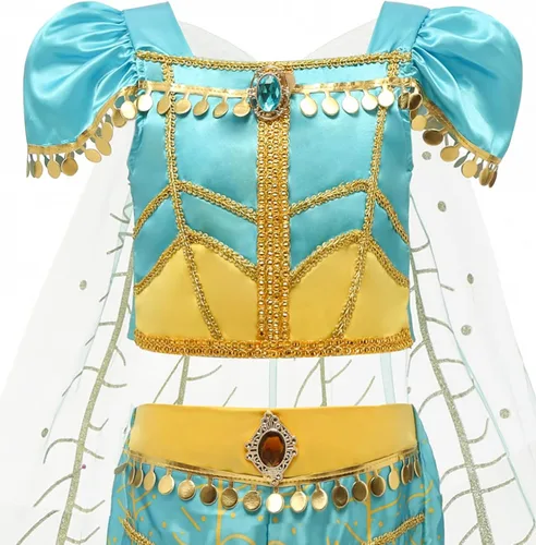 Vista 2 de Wenge Disfraz de princesa para niñas, disfraz de princesa para fiesta de Halloween