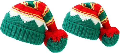Vista 13 de 2 gorros de punto de Navidad para padres e hijos, gorro de Papá Noel para adultos, bebés, invierno, cálido, gorro de calavera para fiestas