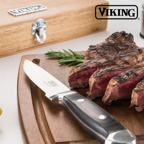 Vista 6 de Viking Juego de cuchillos para carne de 6 piezas con caja Negro