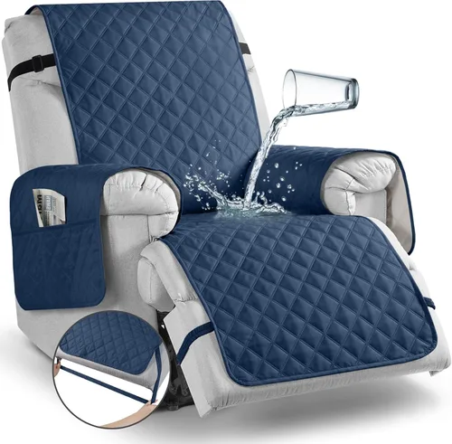Vista 16 de TAOCOCO - Funda antideslizante para silla reclinable, funda para sofá, funda para silla reclinable pequeña con correas elásticas, protector