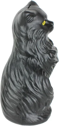 Vista 4 de Banco negro para gatos de Halloween de 17" con ojos amarillos