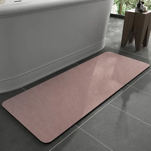 Vista 25 de MontVoo -Tapete de baño-Alfombras de baño delgadas antideslizantes para debajo de la puerta- Superficie de gamuza sintética absorbente, de secado